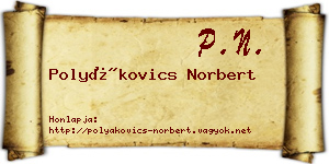Polyákovics Norbert névjegykártya